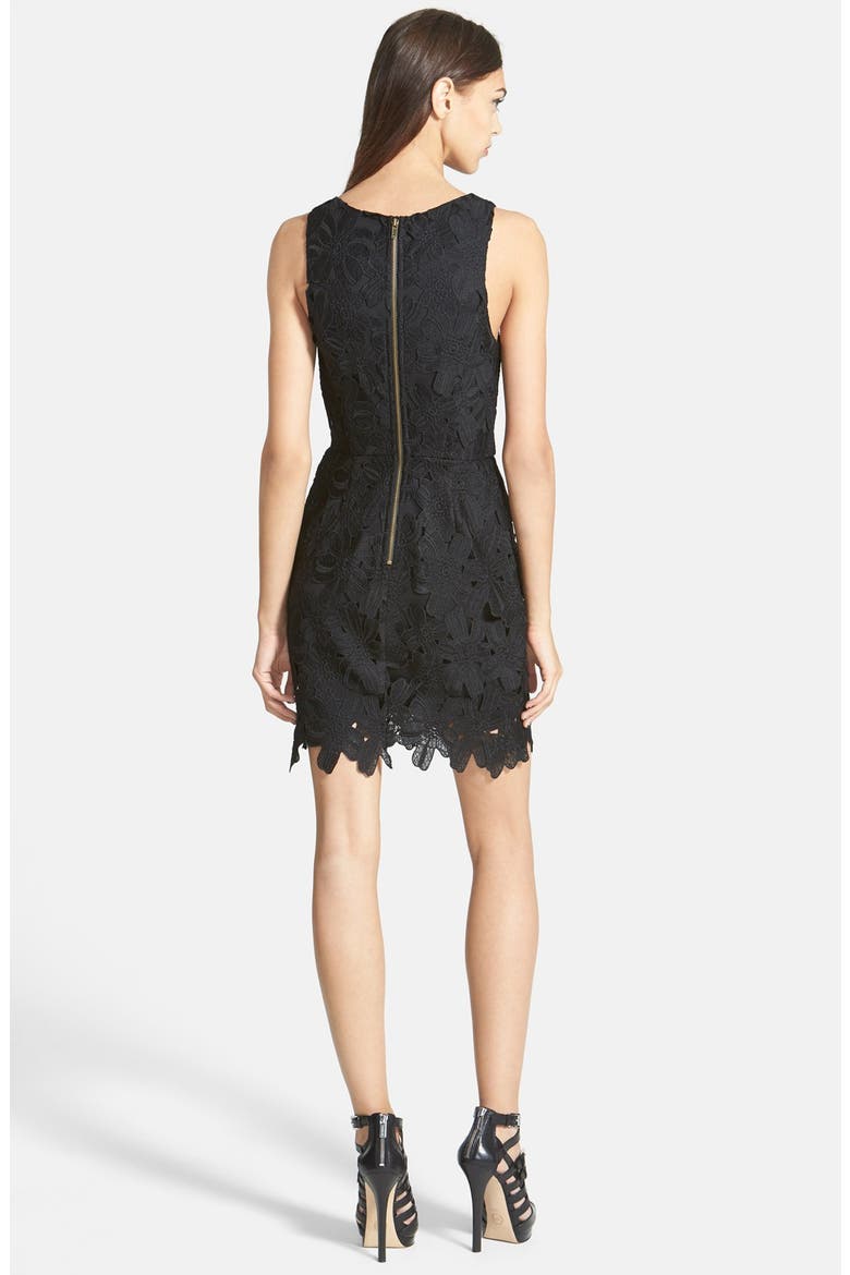 Textured Floral Body-Con Dress, Alternate, color, BLACK