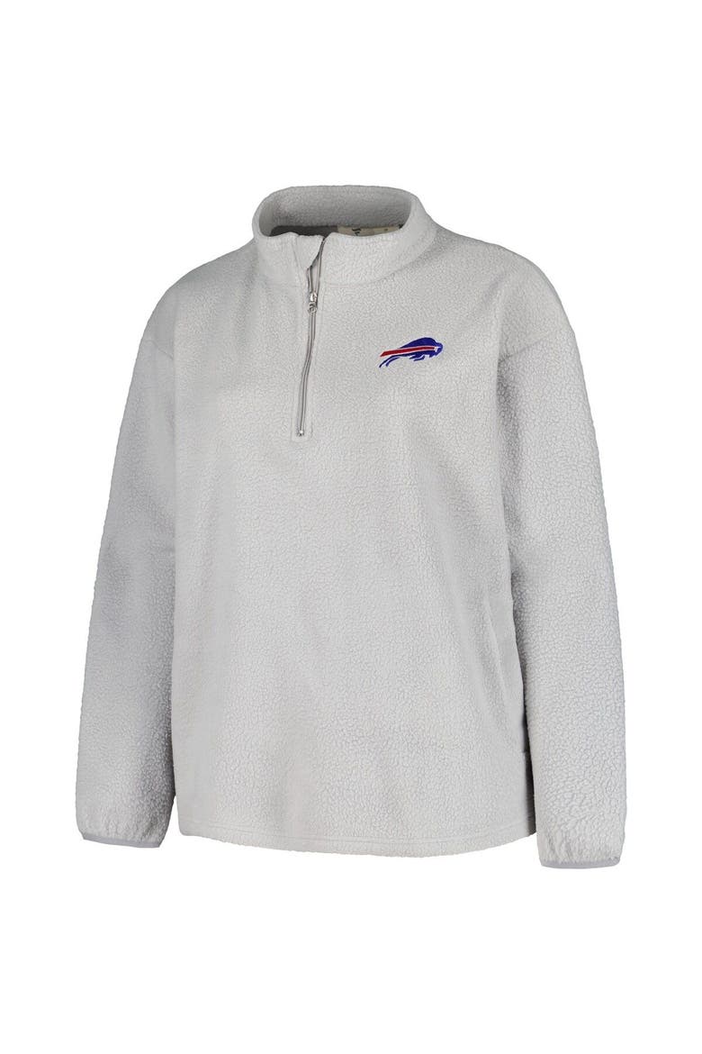 Women's Profile Gray Buffalo Bills Plus Size Sherpa Quarter-Zip Jacket, Alternate, color, Gray