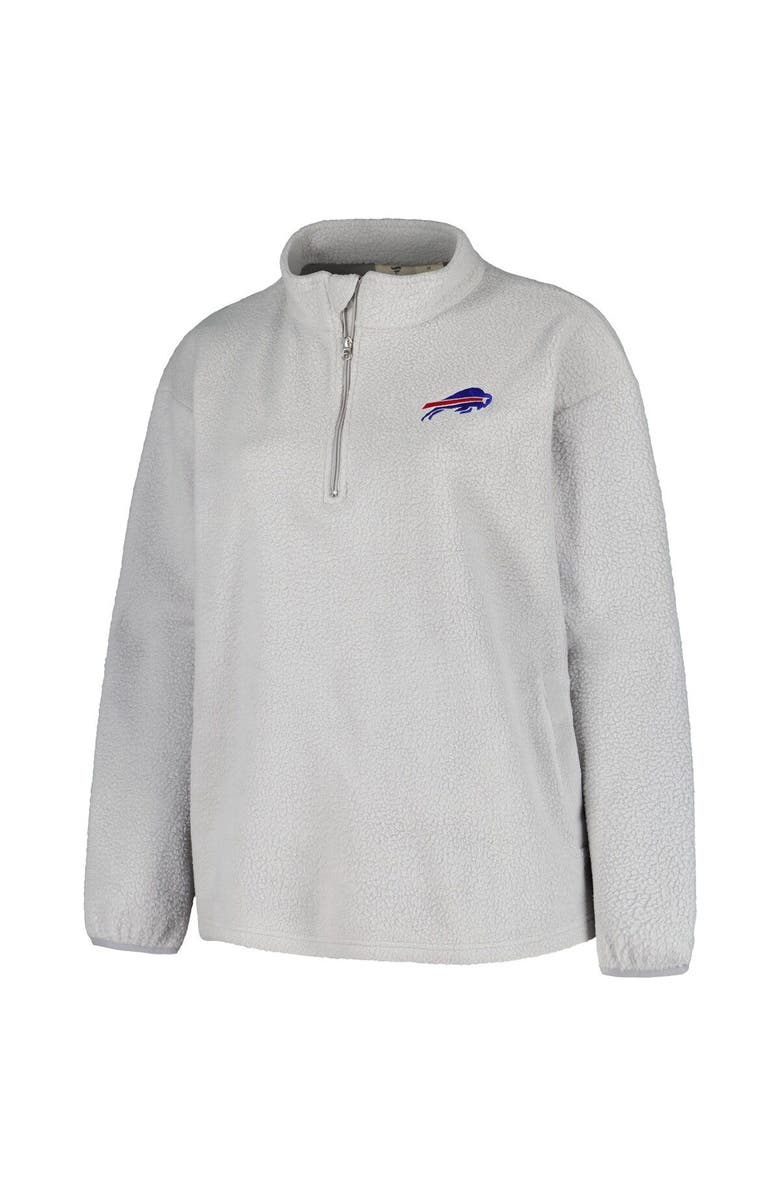 PROFILE Women's Profile Gray Buffalo Bills Plus Size Sherpa Quarter-Zip Jacket, Alternate, color,