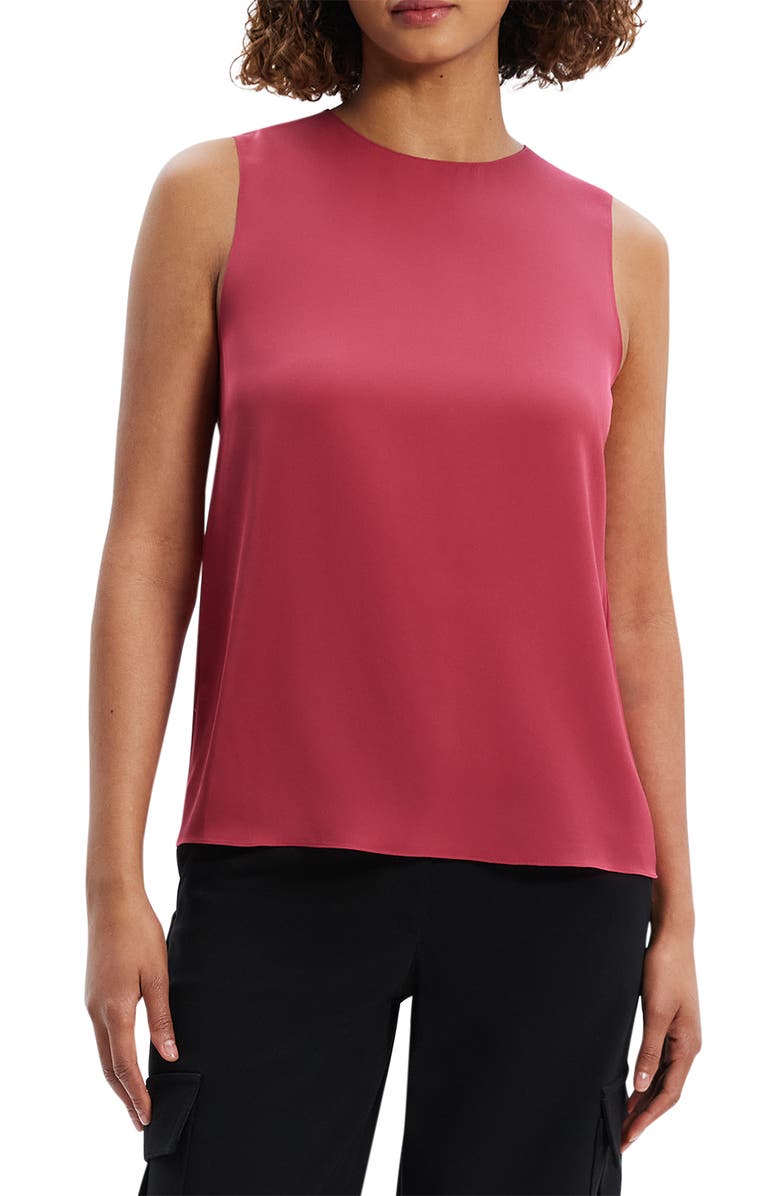 Theory Sleeveless Silk Blouse, Main, color, Deep Rose - Ugf