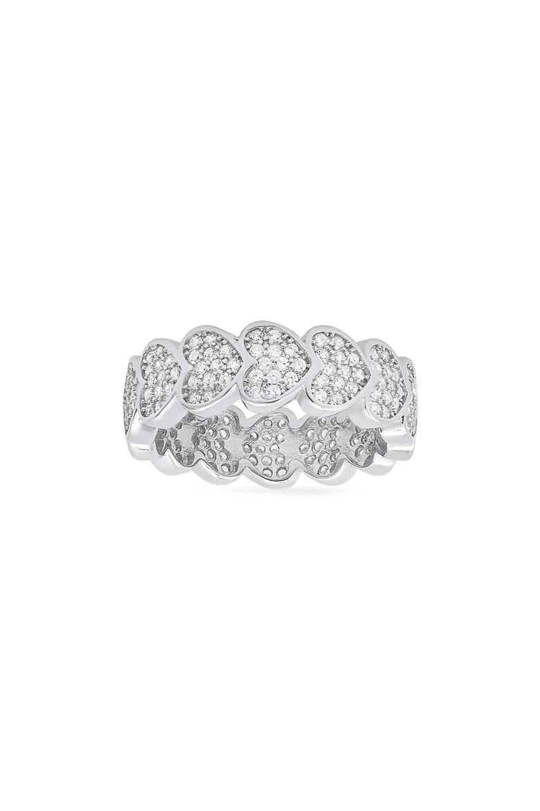 Sterling Silver Eternal Heart Cubic Zirconia Ring, Main, color, SILVER