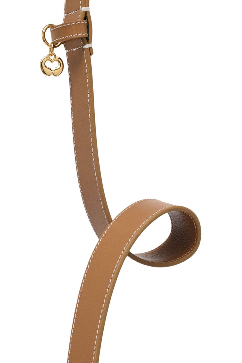 Leather belt with eyelets, Alternate, color, Moka