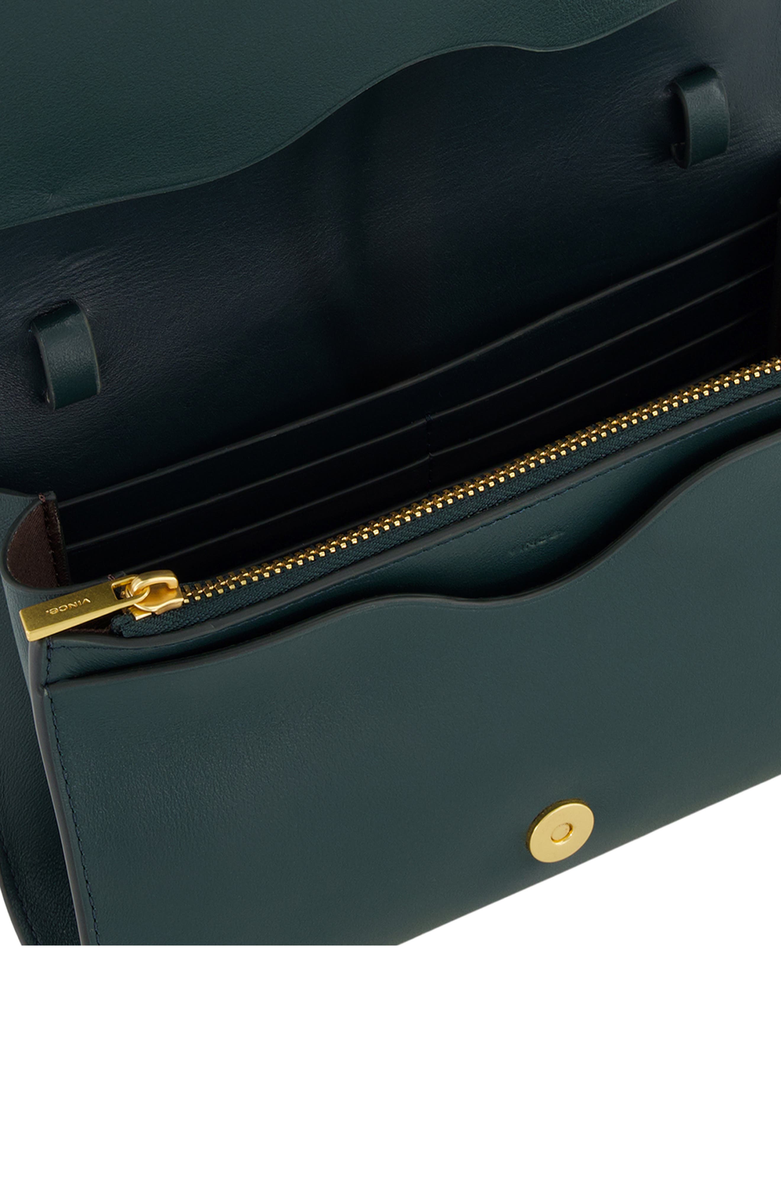 Leather Crossbody Wallet, Alternate, color, JUNIPER