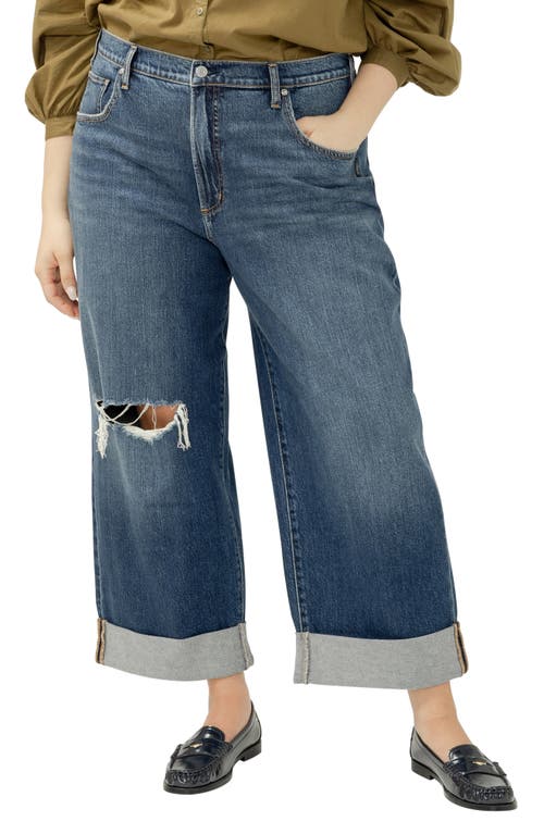 Silver Jeans Co. Plus Size Be Easy High Rise Wide Leg Jeans In Blue