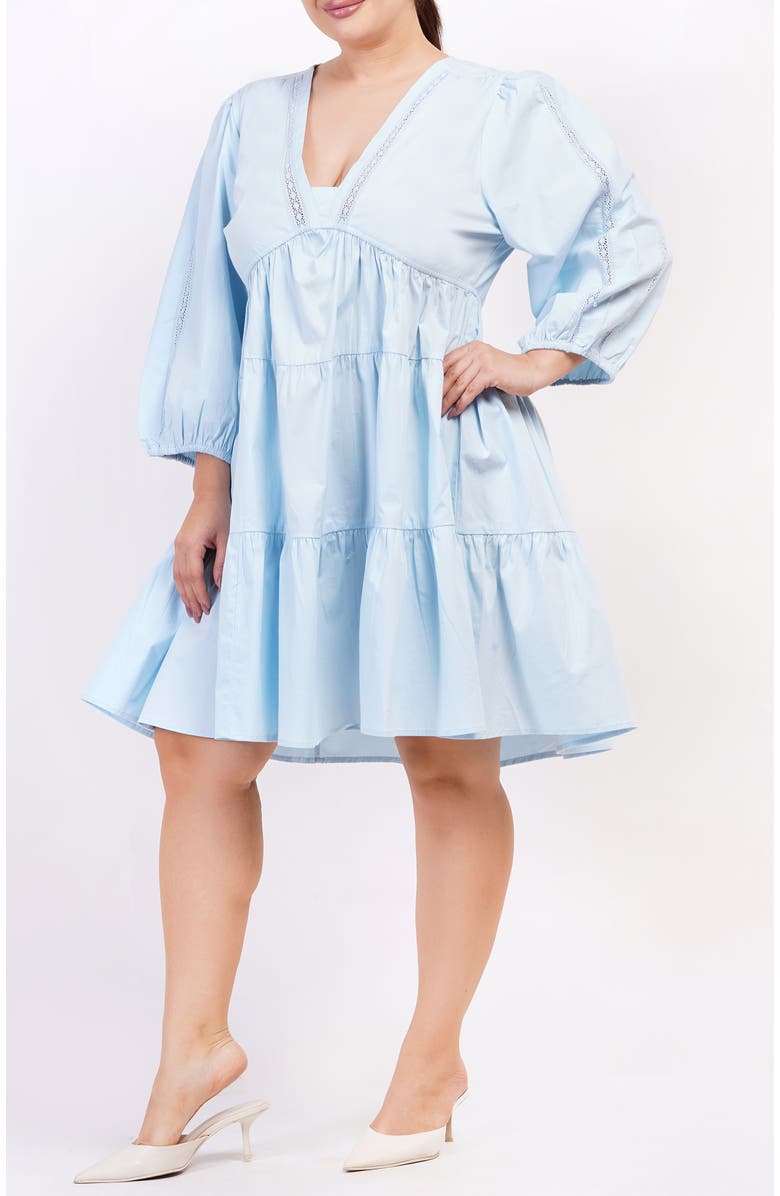 Leota Zariah Empire Waist Mini Dress, Alternate, color, Wispy Blue