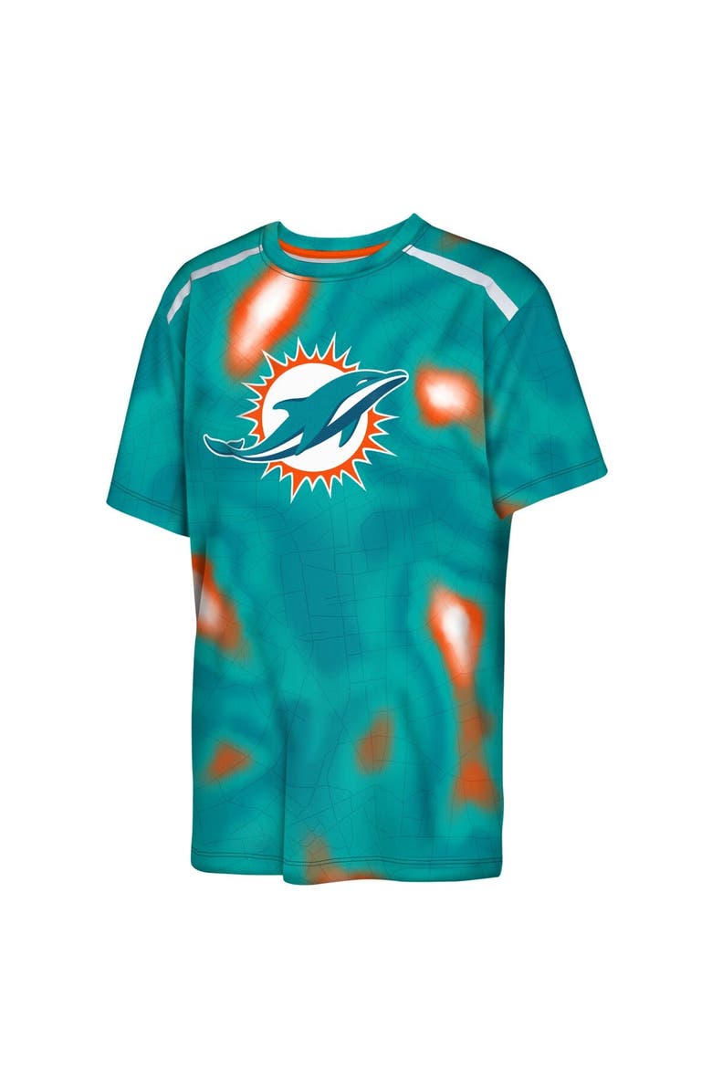 Outerstuff Youth Outerstuff Aqua Miami Dolphins End Zone Dri-Tek T-Shirt, Alternate, color, Aqua