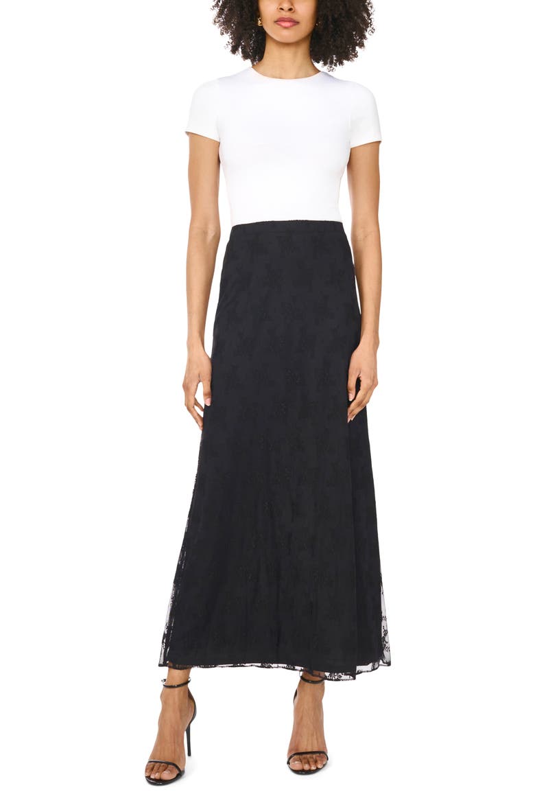 Lace Column Skirt, Alternate, color, RICH BLACK