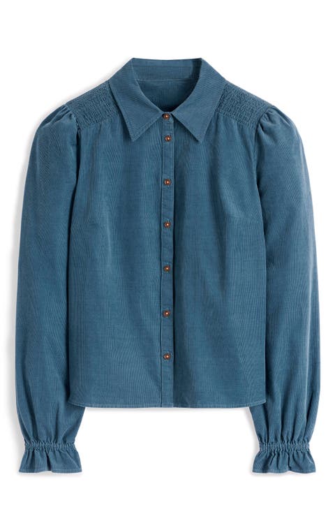 Violet Smocked Corduroy Shirt