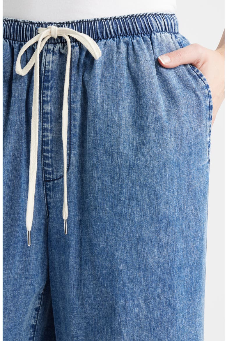Drawstring Raw Hem Wide Leg Pants, Alternate, color, VINTAGE WASH