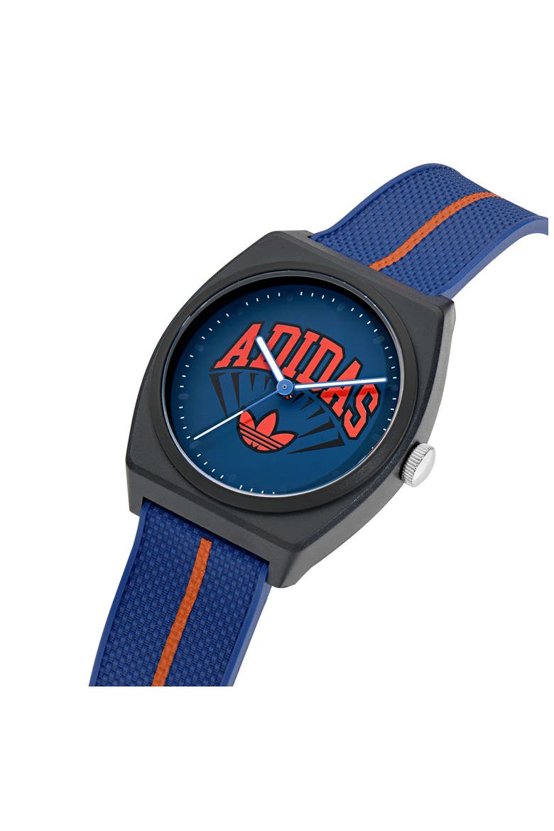 AO Street Project 2 Blue Logo Graphic Resin Strap Watch, 38mm, Alternate, color, BLUE