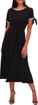 Chaus Tie Sleeve Midi Dress