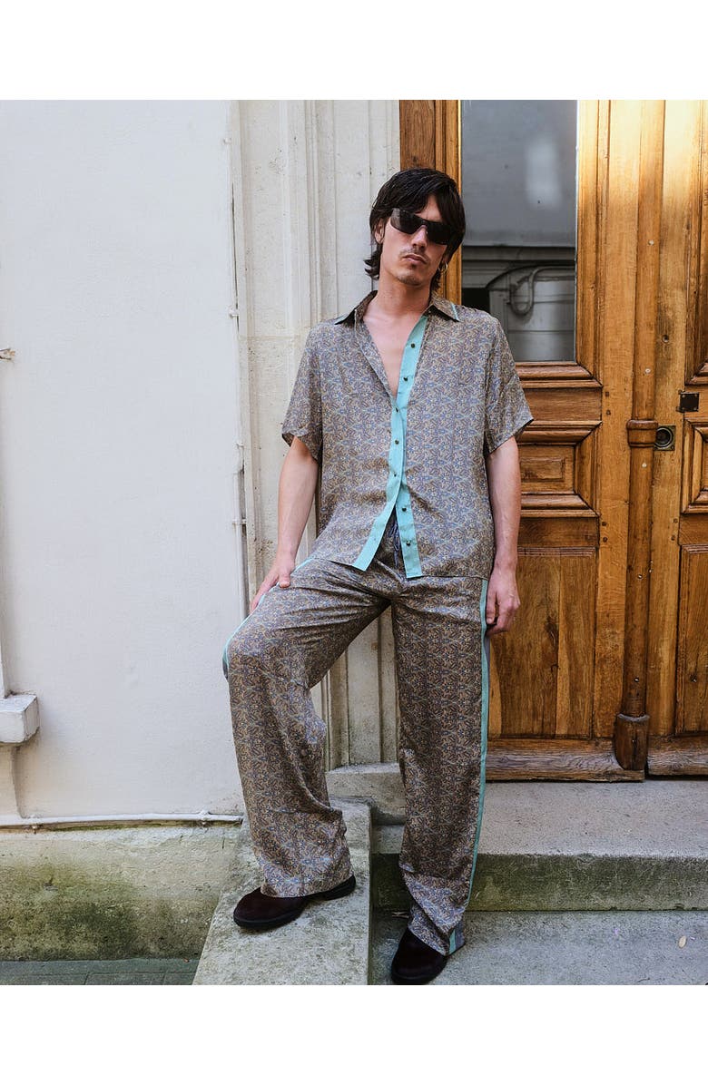 Monzlapur Paisley Motif Pant with Stripe, Alternate, color, Mint