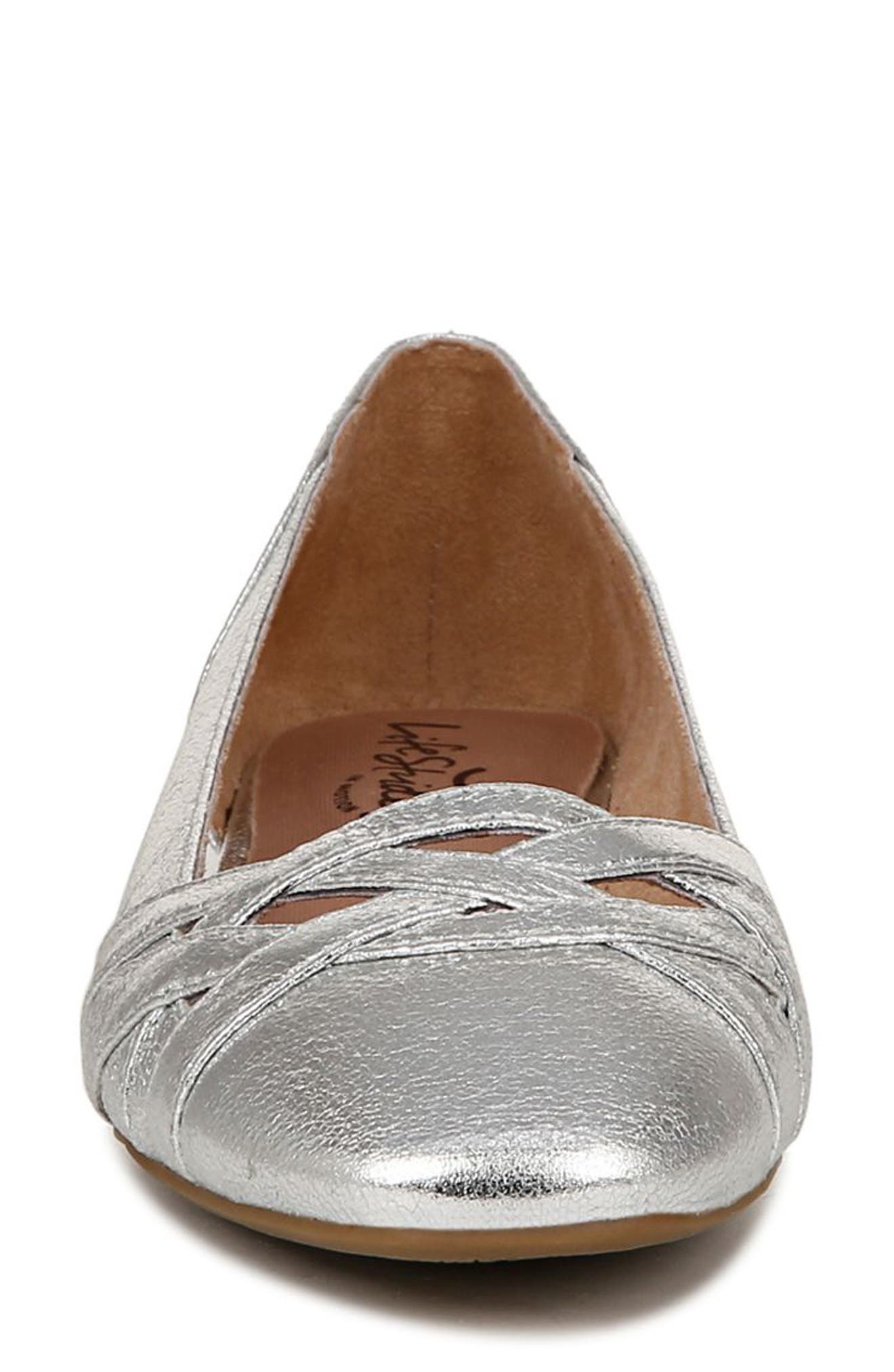 LifeStride Carmen Ballet Flat, Alternate, color, Silver