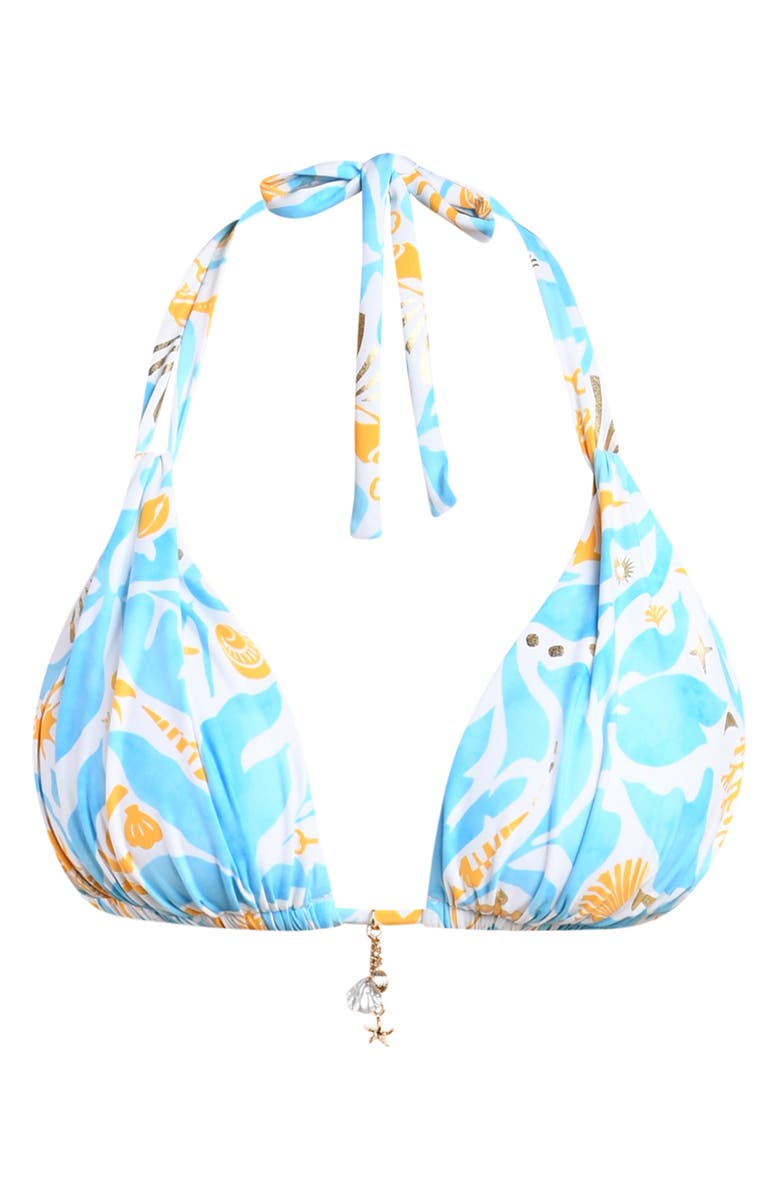 La Blanca Trinket Halter Bikini Top, Alternate, color, Sky