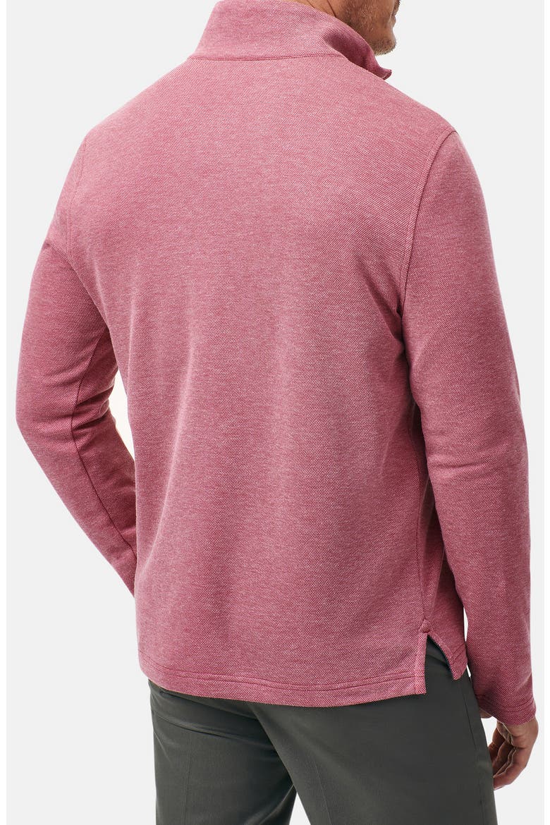 Heathered Piqué Half Zip Pullover, Alternate, color, PINK