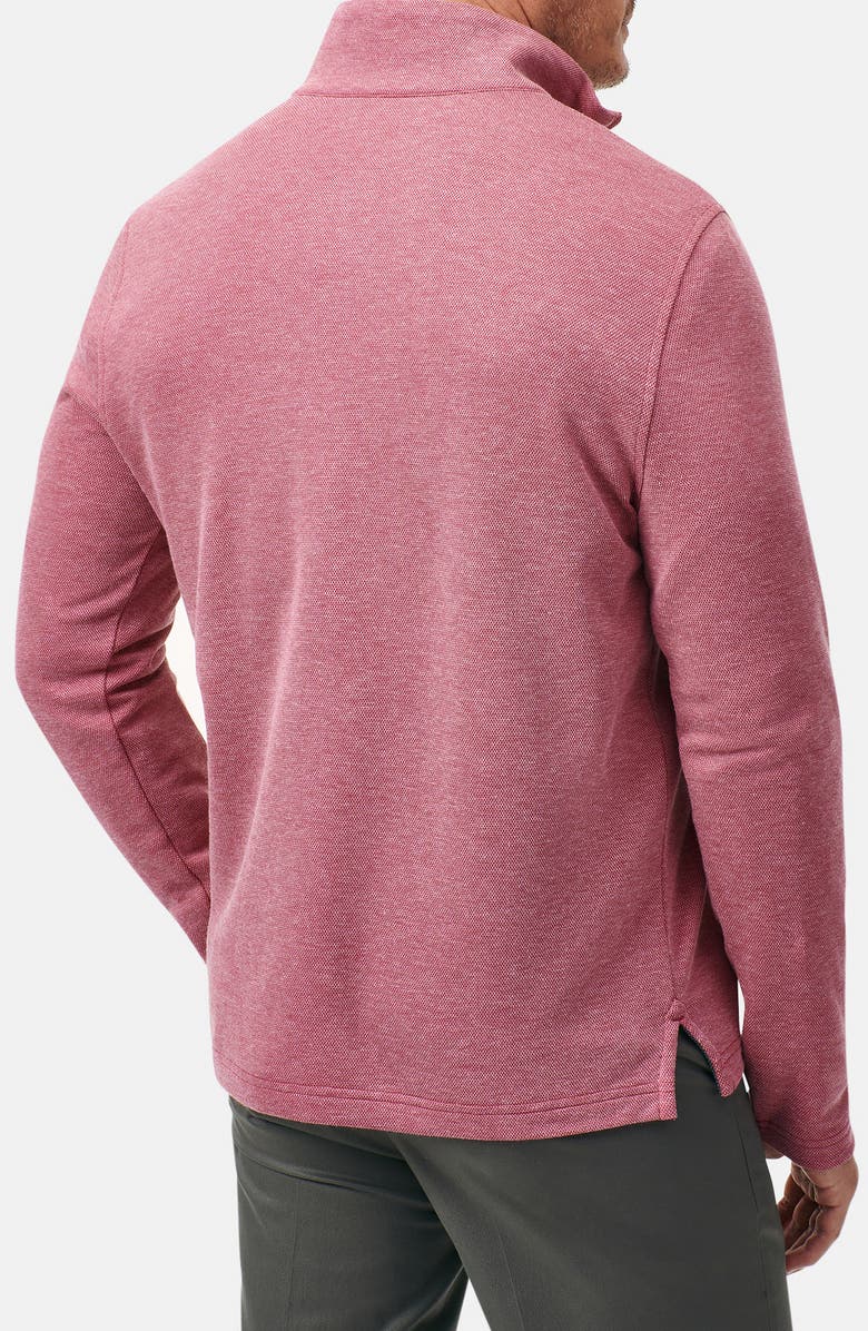 Brooks Brothers Heathered Piqué Half Zip Pullover, Alternate, color, Pink
