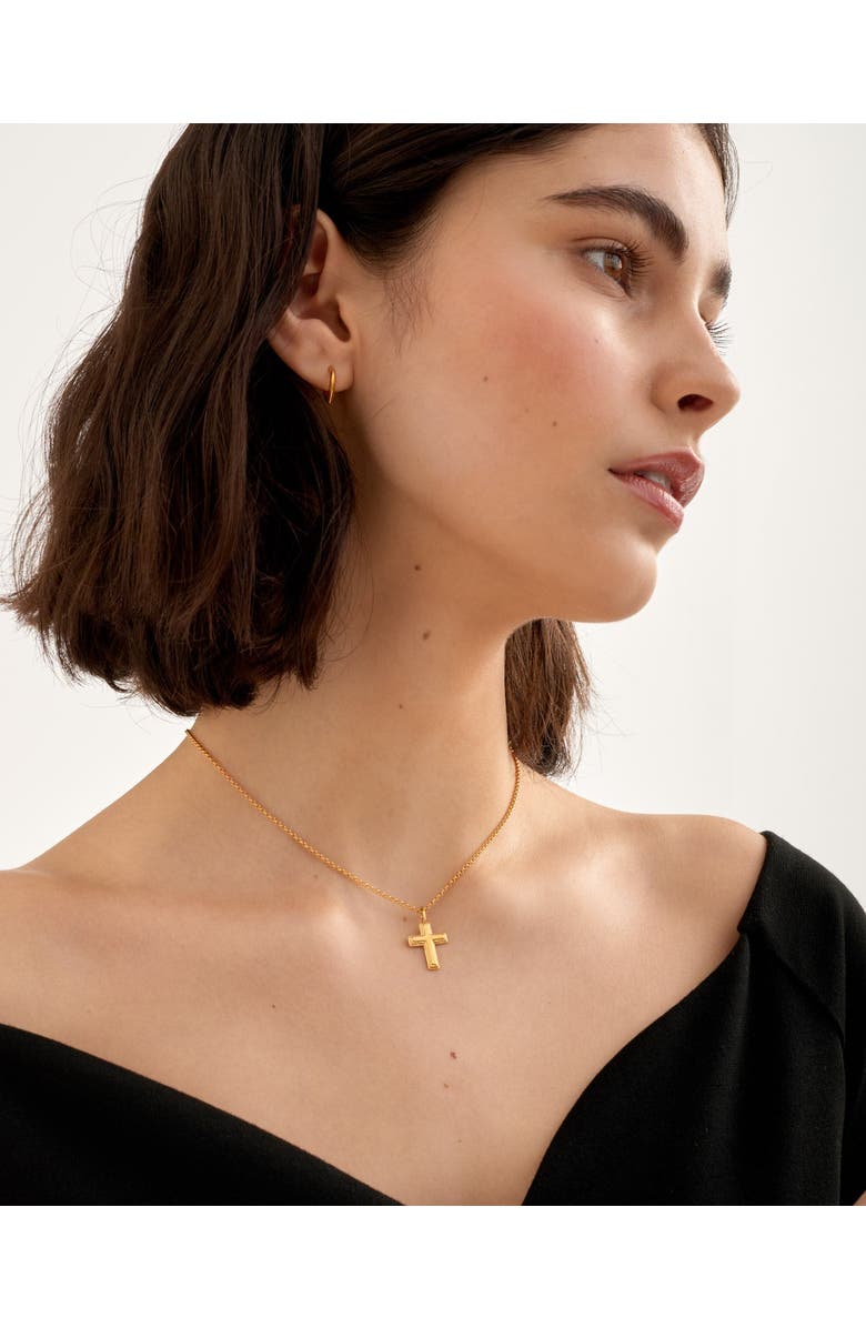 Katie Loxton Cross Waterproof Gold Necklace, Alternate, color, Gold