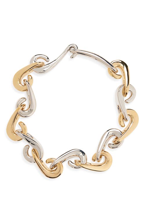 Rabanne Two Tone Hook Link Necklace In Multi