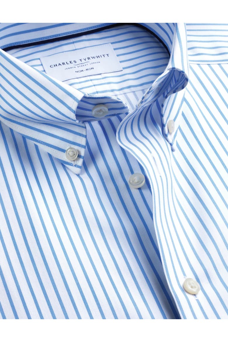 Non-Iron Twill Button Down Shirt, Alternate, color, Cornflower Blue
