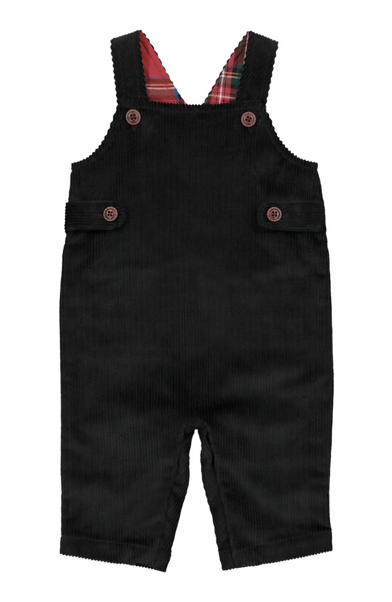 Hope & Henry Baby Dapper Overall Set, Infant, Alternate, color, Red Holiday Tartan Black Set