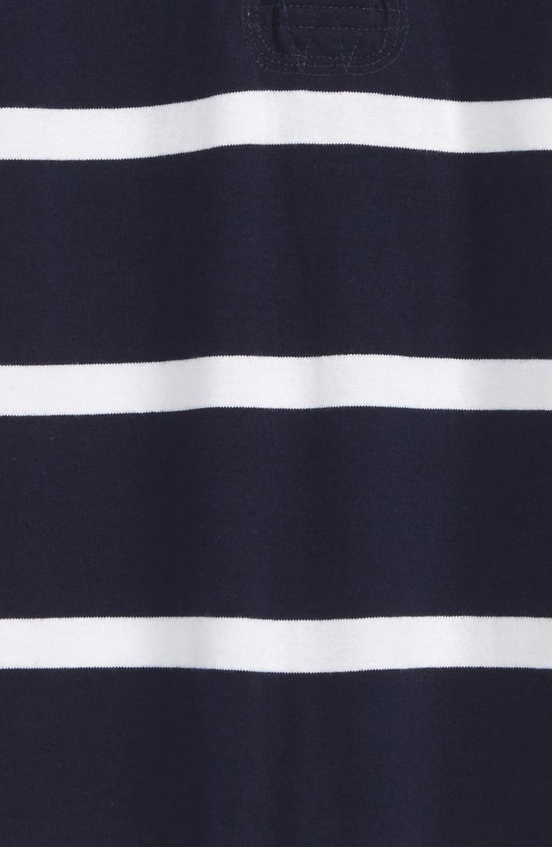 Ralph Lauren Rugby Stripe Romper, Alternate, color, French Navy