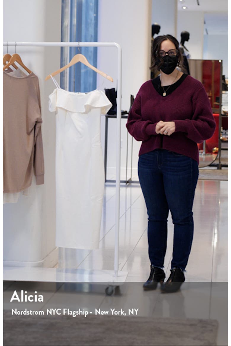 City Nights Ruffled Off the Shoulder Midi Dress video