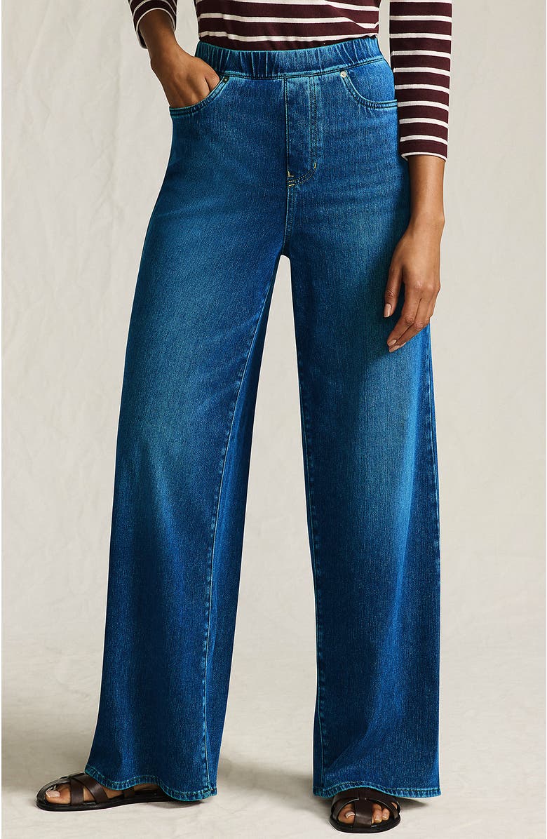 Lands' End Starfish Denim High Rise Wide Leg Jeans, Main, color, Indigo Tide Blue