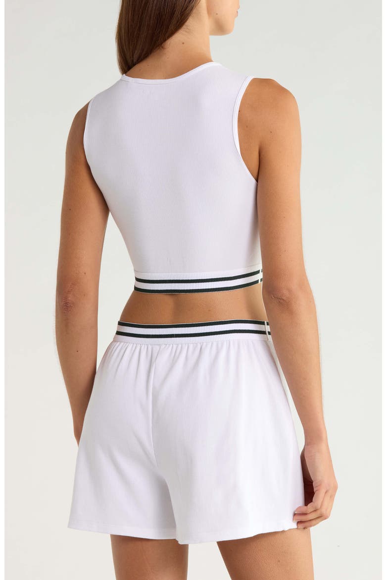 Ribbed Cotton Blend Tank, Alternate, color, BLANC