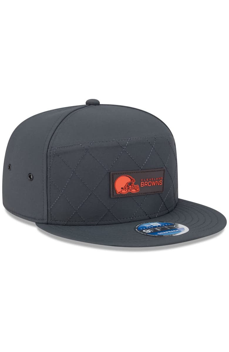 New Era Men's New Era Charcoal Cleveland Browns 2025 Sideline Cold Weather Split Panel 9FIFTY Snapback Hat, Alternate, color, Charcoal