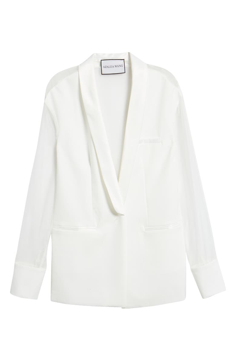 AZALEA WANG Mixed Media Blazer, Alternate, color, 