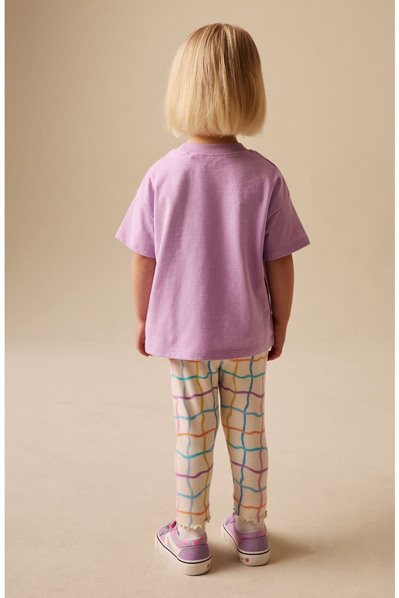 Kids' Rainbow Appliqué T-Shirt & Leggings Set, Alternate, color, PURPLE