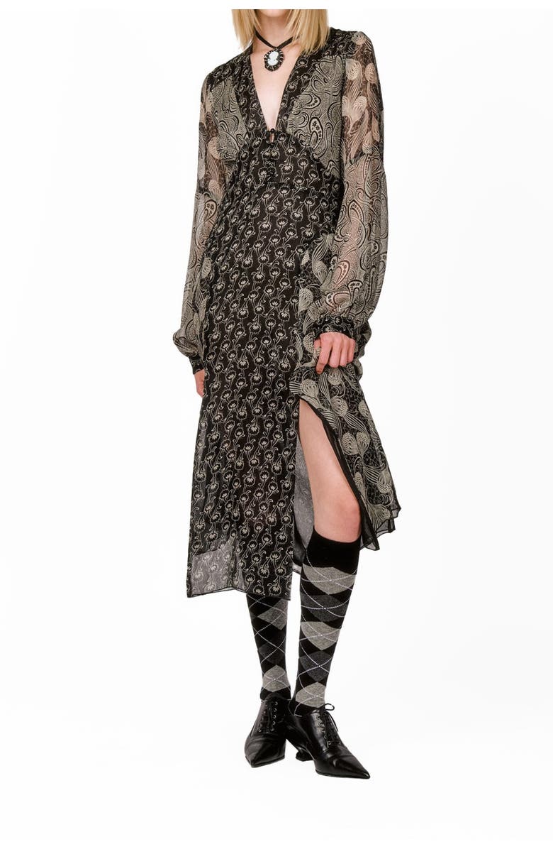 Anna Sui Beardsley Combo Dress, Alternate, color, 