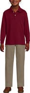 Lands' End School Uniform Kids Long Sleeve Interlock Polo Shirt