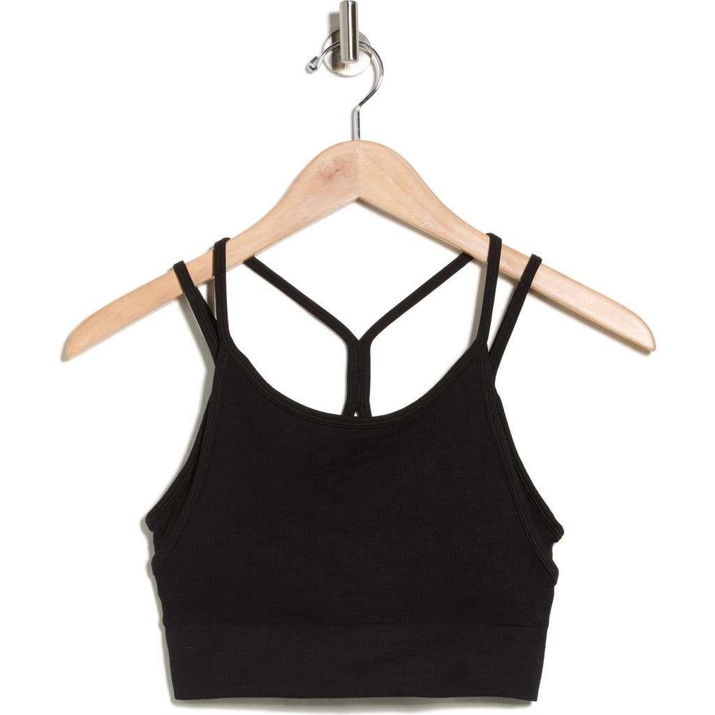 90 Degree By Reflex Lively Seamless Double Layer Bralette In Black