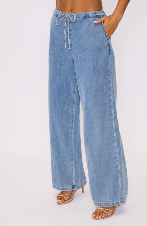 Vici Collection Sarah Drawstring Jeans In Blue