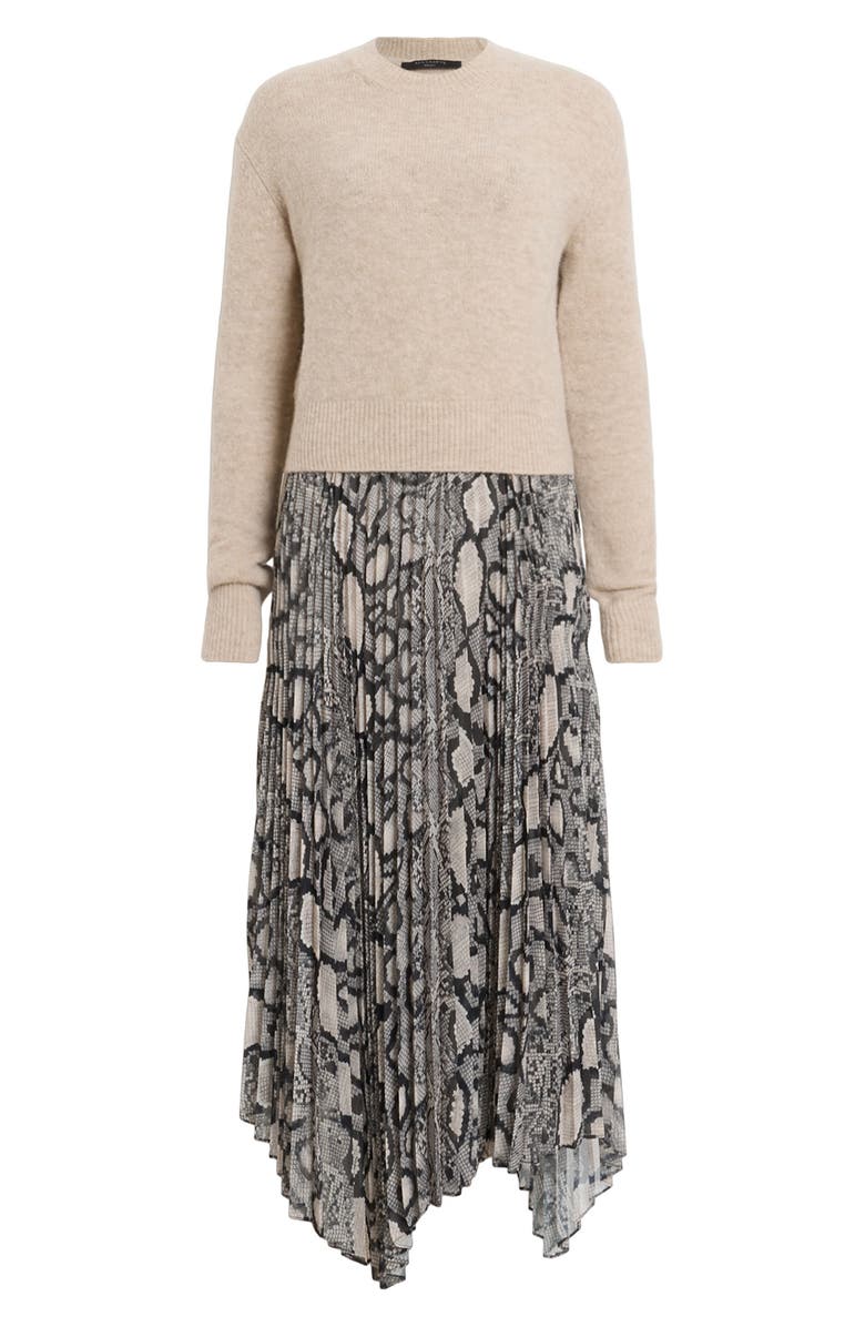 AllSaints Donatella Sweater & Midi Dress Set, Alternate, color, Flow Ecru White