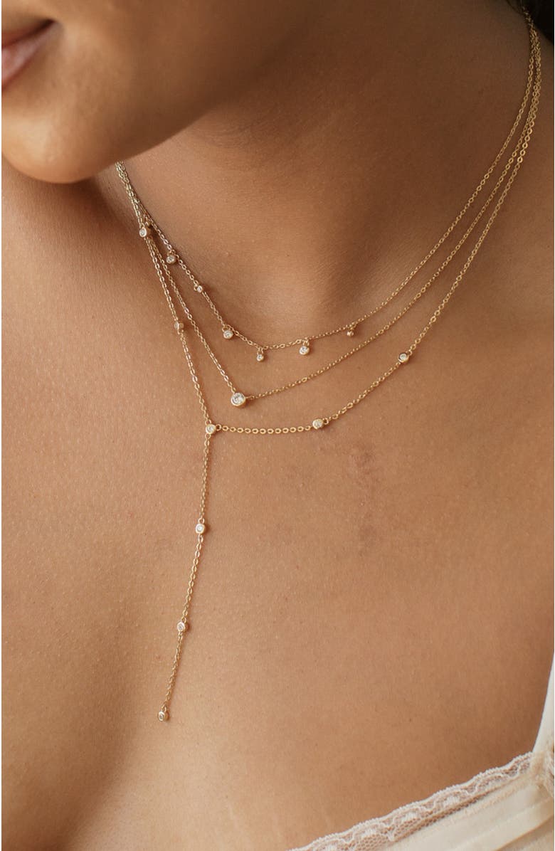 MADE BY MARY CZ Poppy Lariat Necklace, Alternate, color, Gold Vermeil