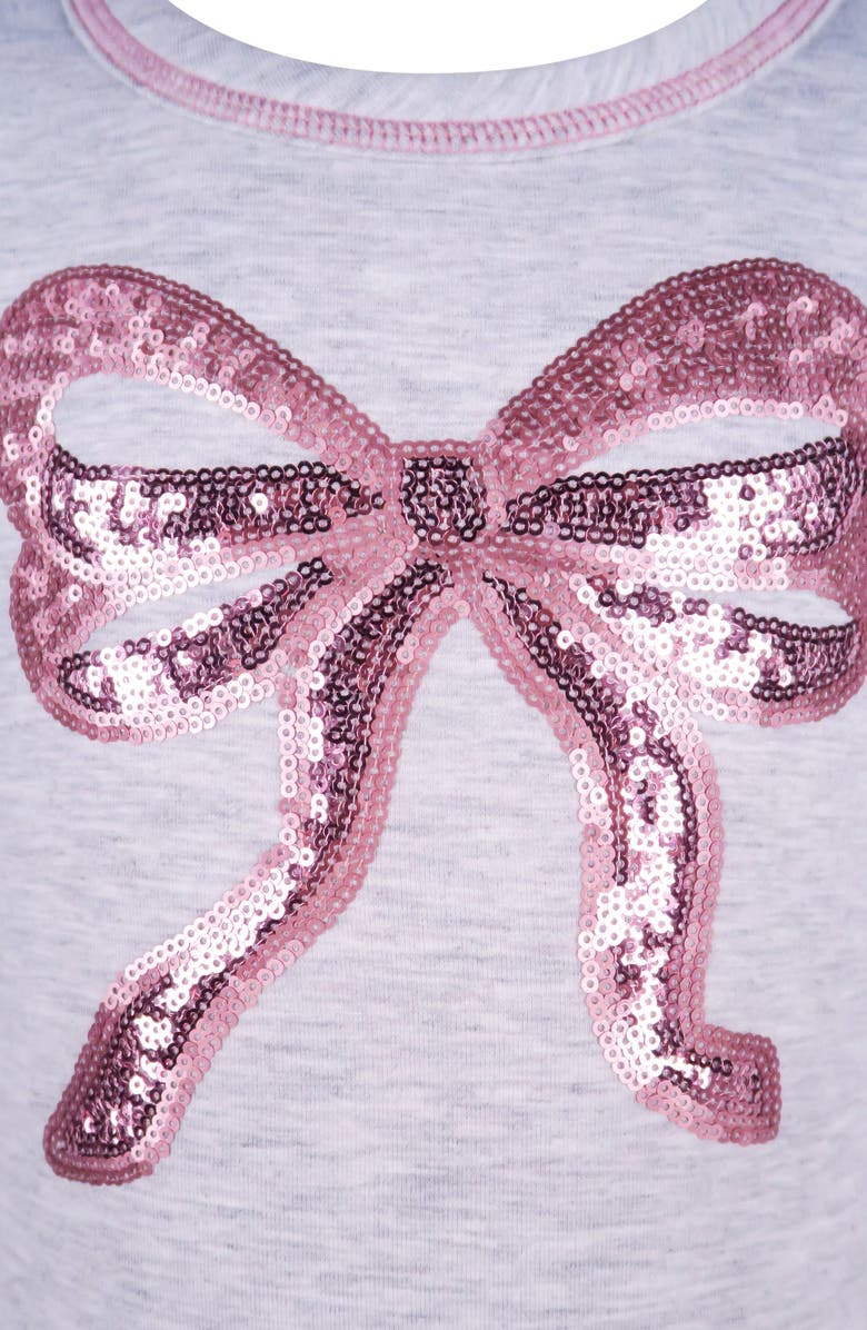 Zunie Kids' Long Sleeve Sequin Combo Tutu Dress, Alternate, color, Heather Grey/ Rose