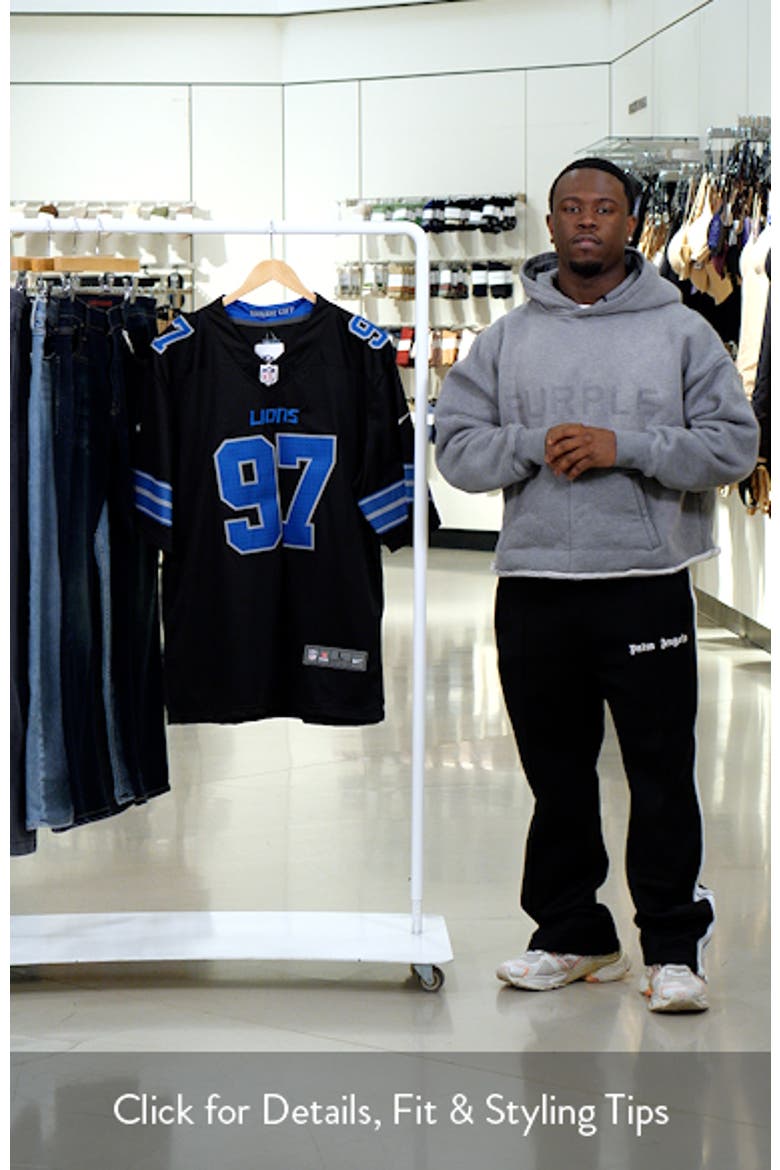 Men's Nike Barry Sanders Black Detroit Lions Retired Player Alternate Vapor F.U.S.E. Elite Jersey video