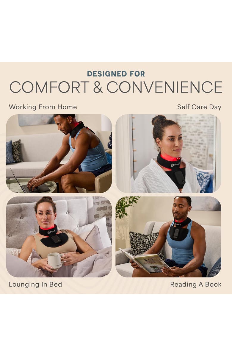 Lifepro Red Light Therapy Neck Wrap 660nm & 850nm Near Infrared Device, Alternate, color, Black