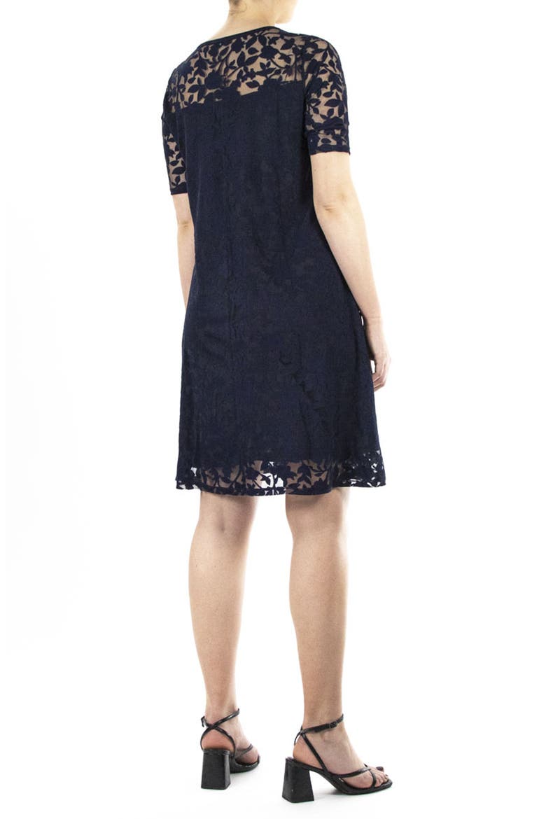 Burnout Trapeze Dress, Alternate, color, NAVY