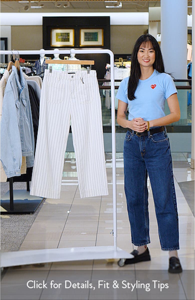 The Marine Stripe Crop Wide Leg Jeans, sales video thumbnail