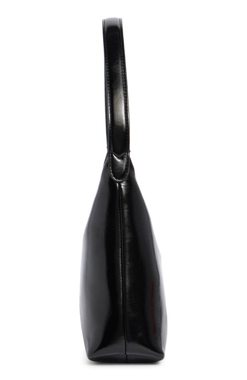 Stand Oil Plump Faux Leather Shoulder Bag In Black