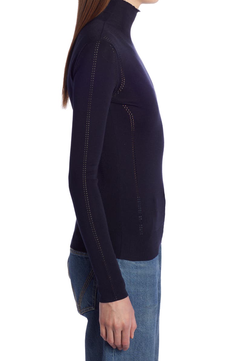 Bottega Veneta Pointelle Silk Turtleneck Sweater, Alternate, color,