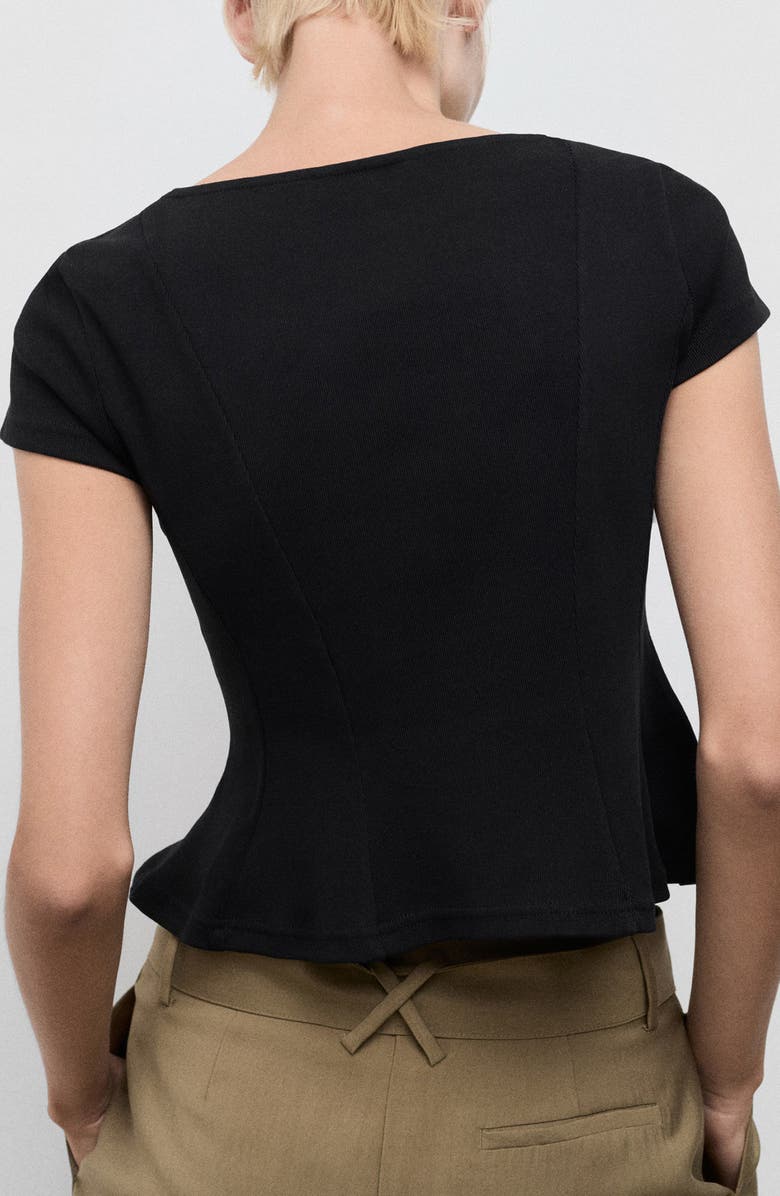 MANGO A-Line Cotton T-Shirt, Alternate, color, Black