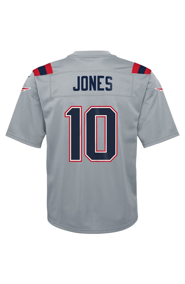 Nike Youth Nike Mac Jones Gray New England Patriots Inverted Game Jersey, Alternate, color, 