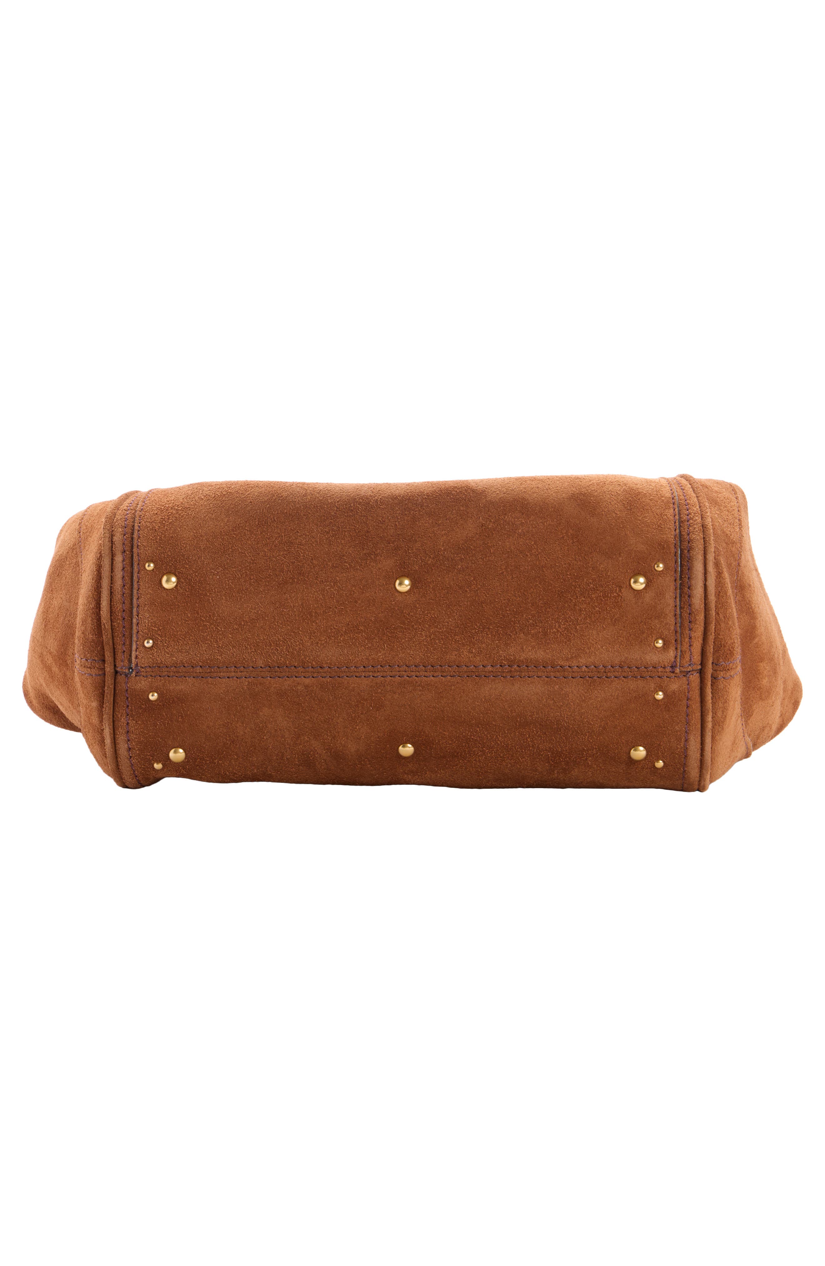 Paddington Suede Shoulder Bag, Alternate, color, VINTAGE BROWN