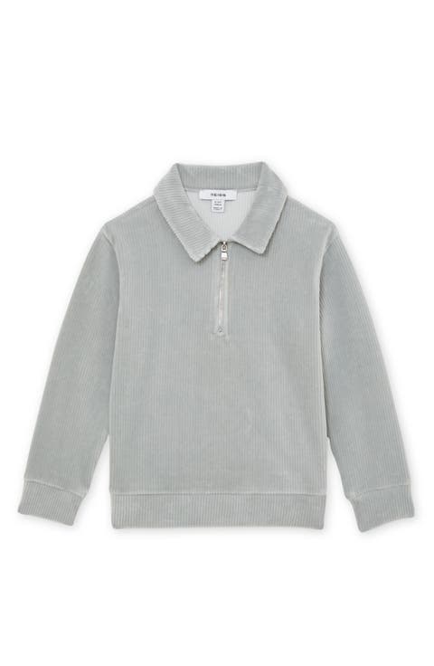 Kids' Bert Long Sleeve Cotton Corduroy Zip Polo Sweatshirt (Big Kid)