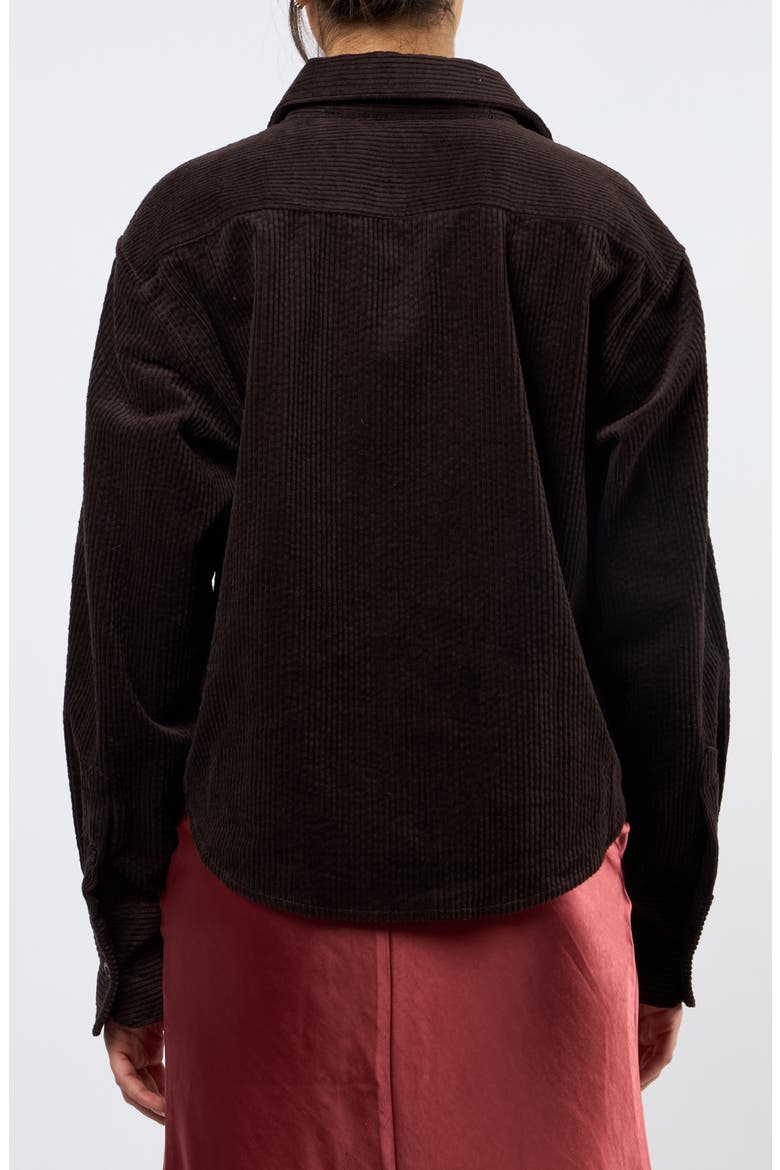 The Odyssey Crop Corduroy Shirt, Alternate, color, BROWN