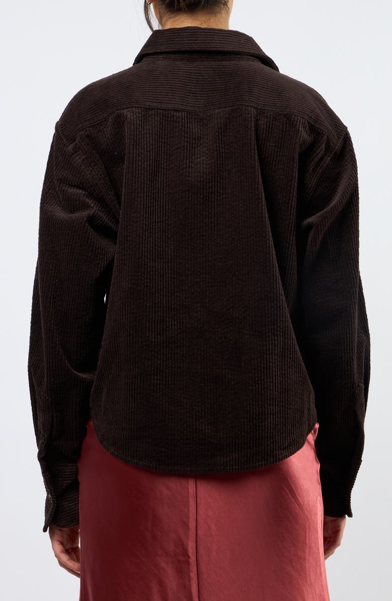 Viens Avec Moi The Odyssey Crop Corduroy Shirt, Alternate, color, Brown